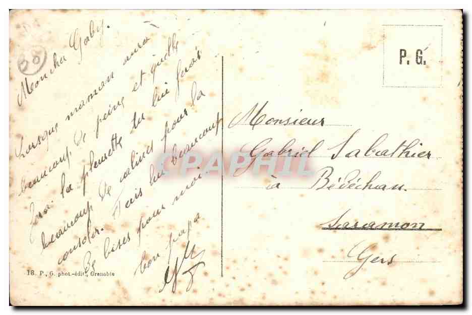 Grenoble - Avenue Alsace Lorraine et le Boulevard Gambetta CPA  — Verso