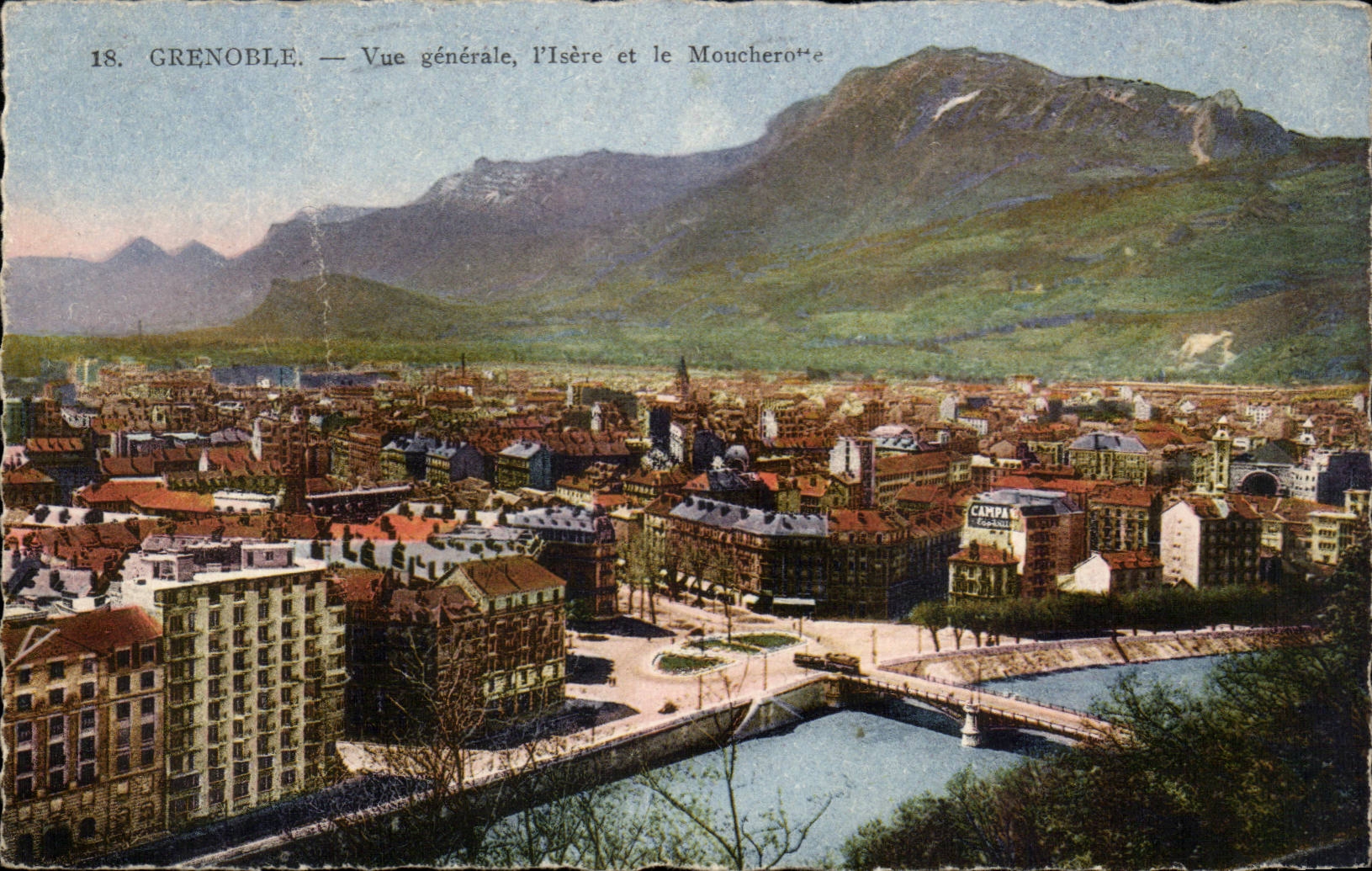 Grenoble CPA Vue generale l'Isere et le Moucherotte