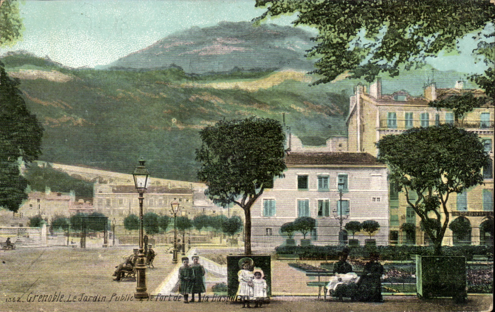 Grenoble - Le Jardin Public - enfants CPA 