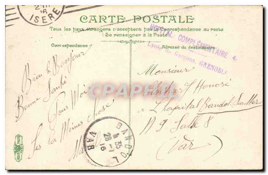 Grenoble. Le Jardin Public, le Fort de la Bastille — éditeur anonyme, n° 1502 — Reverso