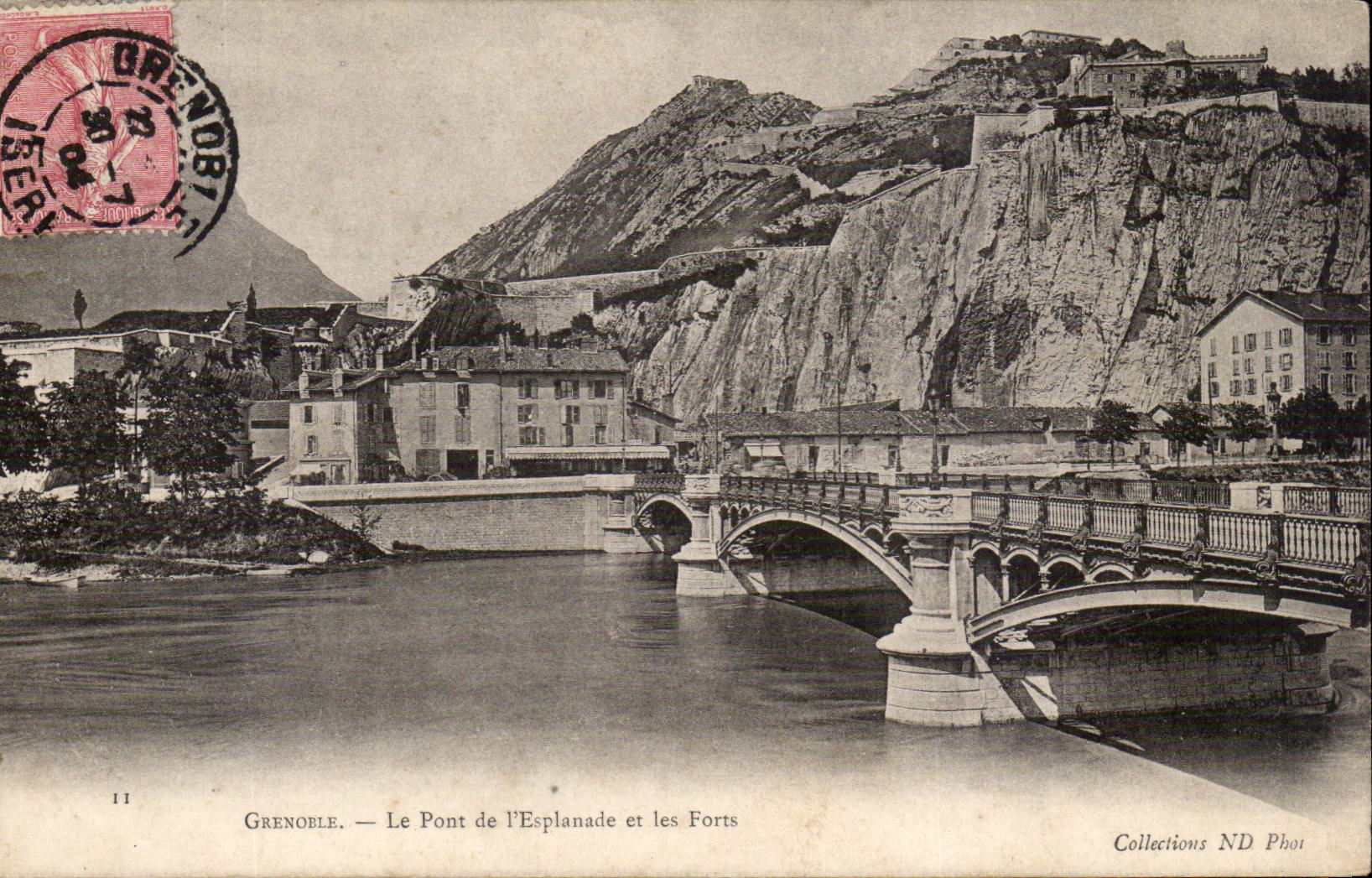 Grenoble - Le Pont de l'Esplanade et le Fort CPA 