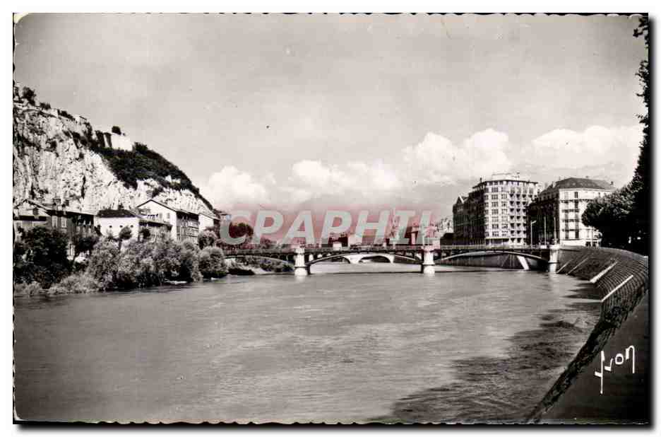 Grenoble (Isère) — L'Isère et le Pont de la Porte de France — Les Editions d'Art