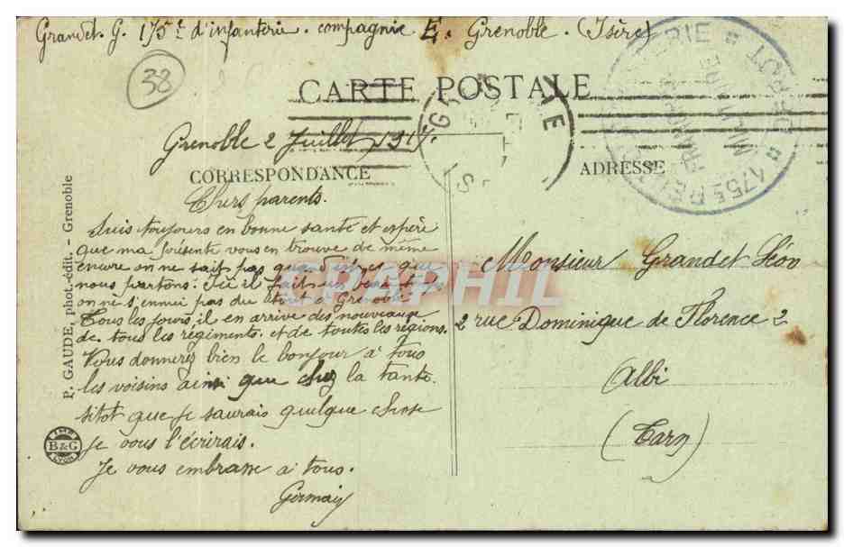 Grenoble - Place de la Bastille et Cours Saint Andre - CPA  — Rückseite