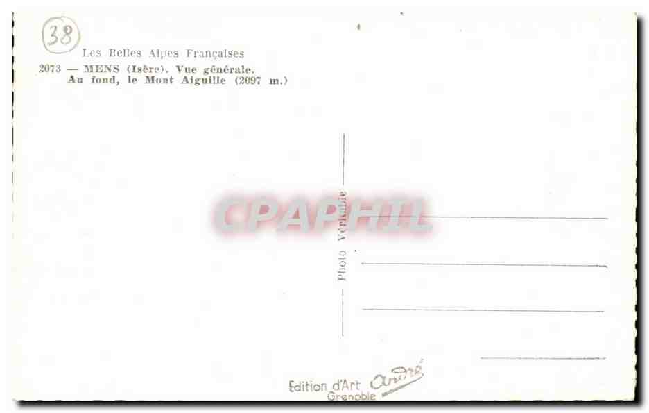 Mens - Vue Generale - Au Fond le Mont Aiguille - CPA  — Verso