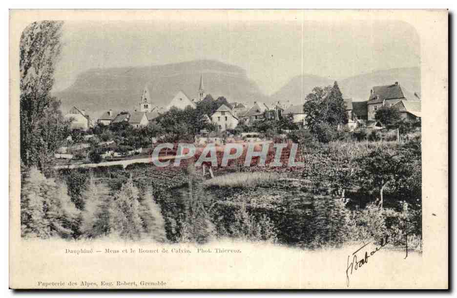 Dauphiné — Mens et le Bonnet de Calvin — Papeterie des Alpes, Eug. Robert, Grenoble