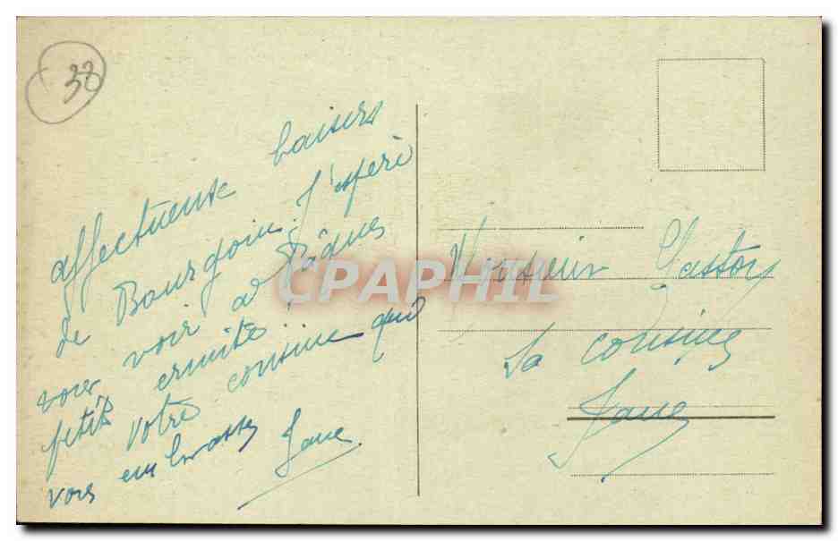 Bourgoin - Place Carnot et L'Eglise - CPA  — Rückseite