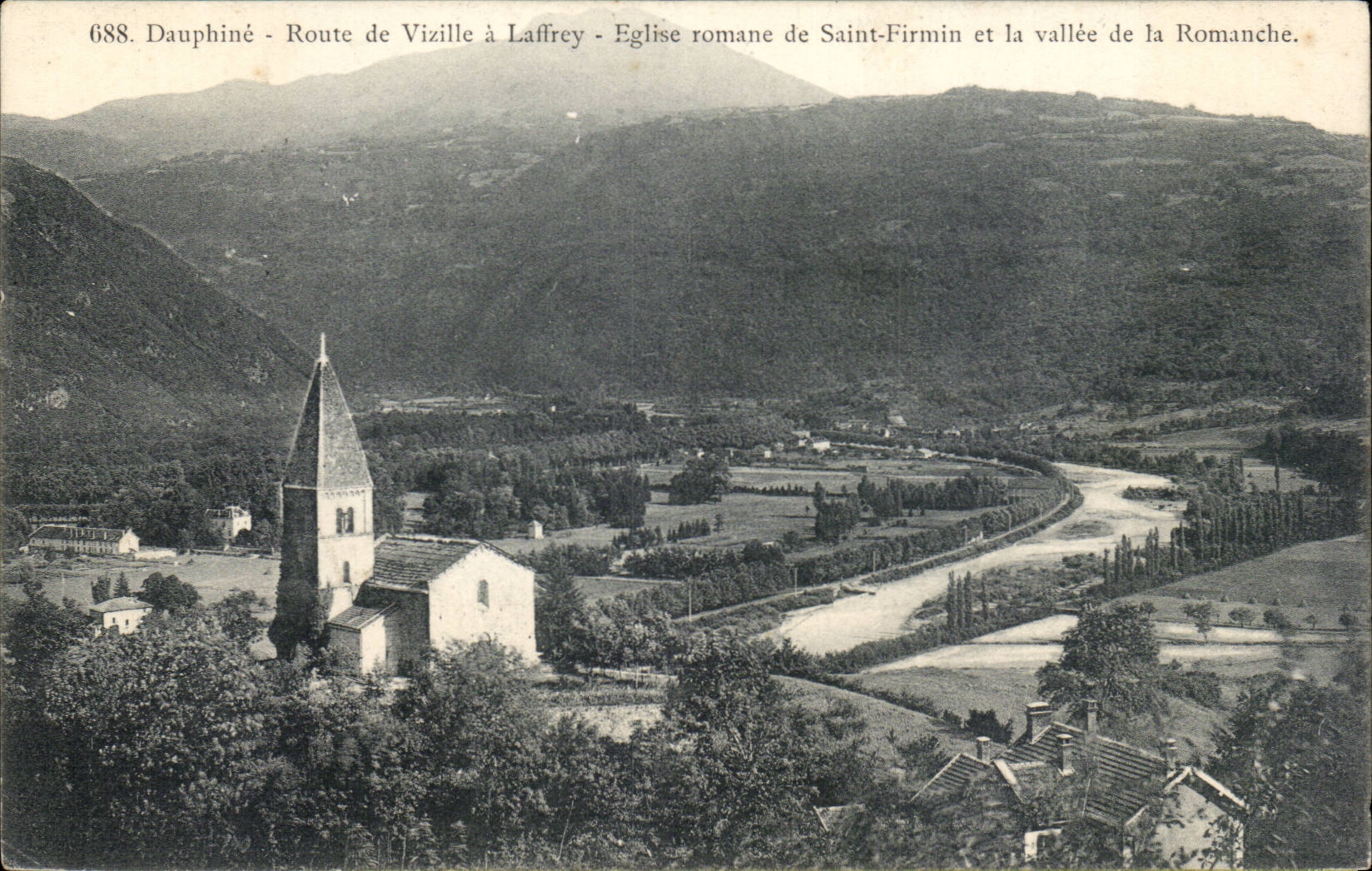 Römische Kirche Saint-Firmin und das Tal der Romanche — Dauphiné — Route von Vizille nach Laffrey — n° 688