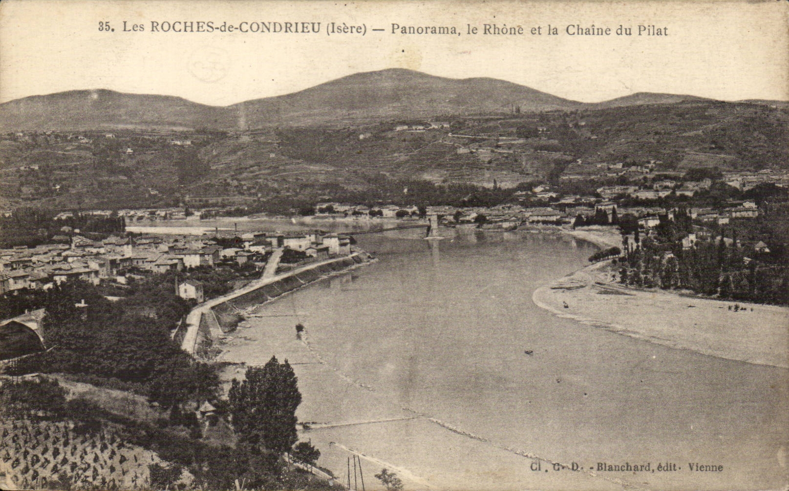 Les Roches de Condrieu - Panorama - Le Rhone et la Chaine du Pilat - CPA 