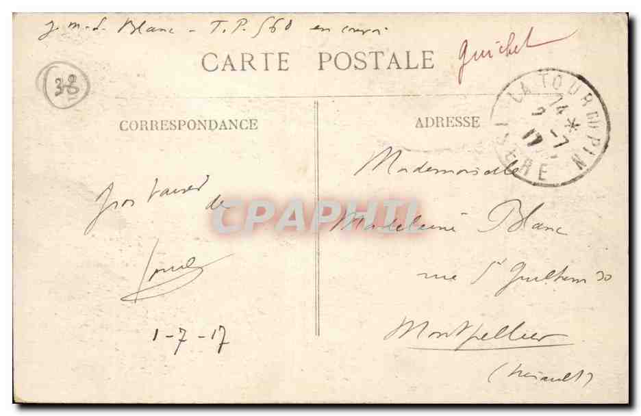 La Tour du Pin - Vue Generale - CPA  — Rückseite