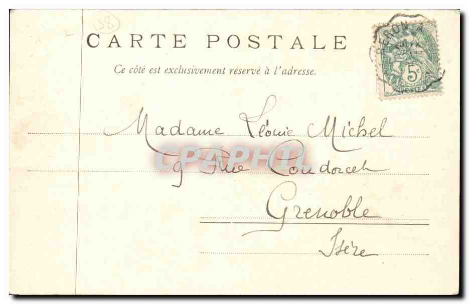 Expulsion des Pères Chartreux — Couvent de la Grande-Chartreuse — 29 Avril 1903 — Papeterie des Alpes, Eug. Robert, Grenoble — Verso
