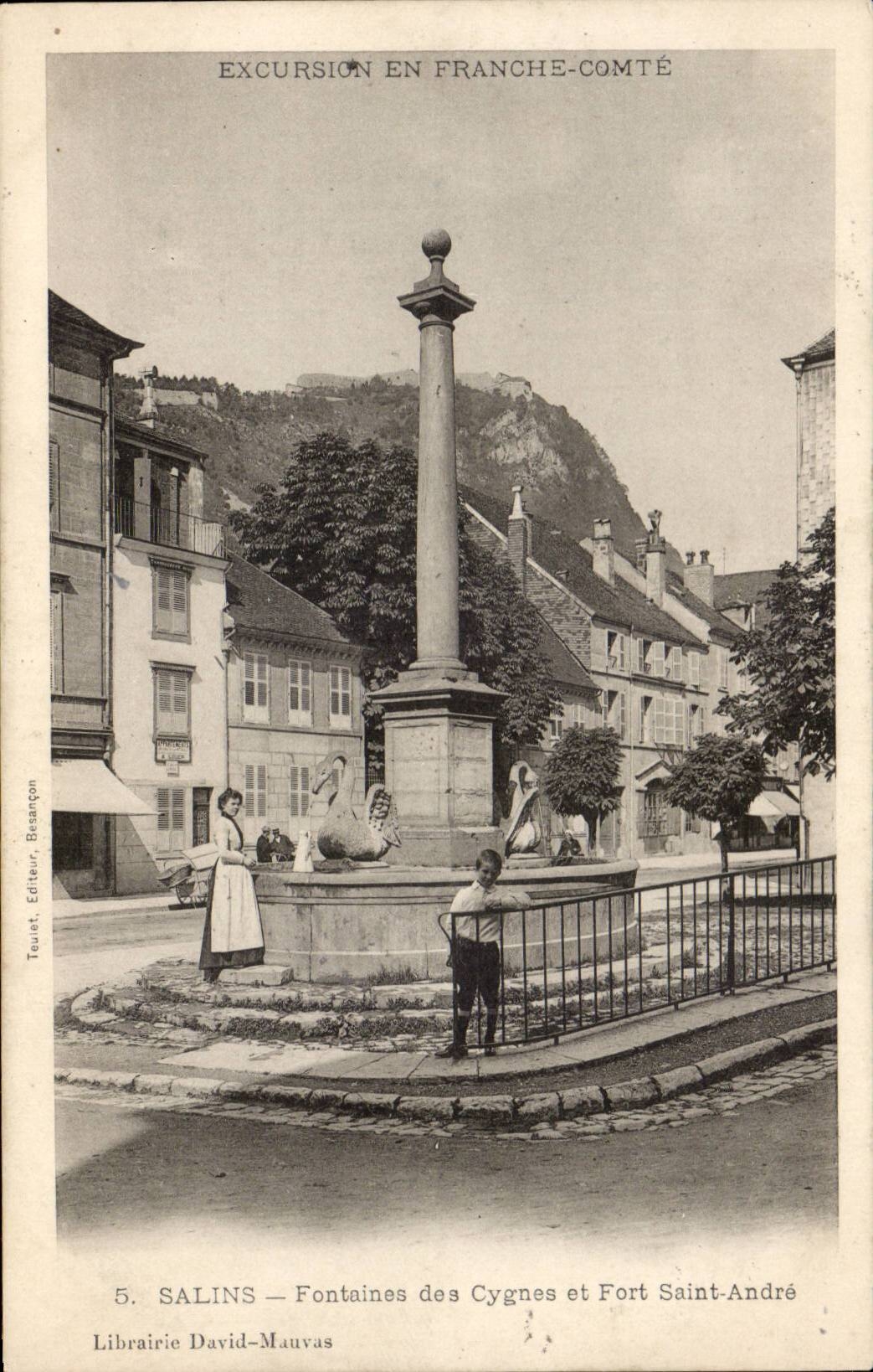 Salins — Fontaines des Cygnes et Fort Saint-André — Librairie David-Mauvas