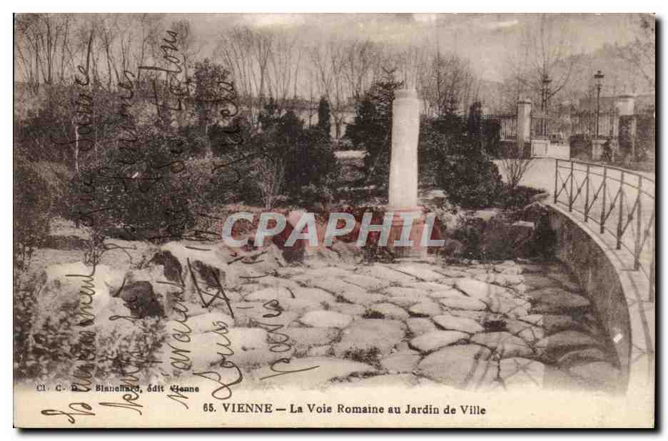 Vienne - La Voie Romaine au Jardin du Ville - CPA 