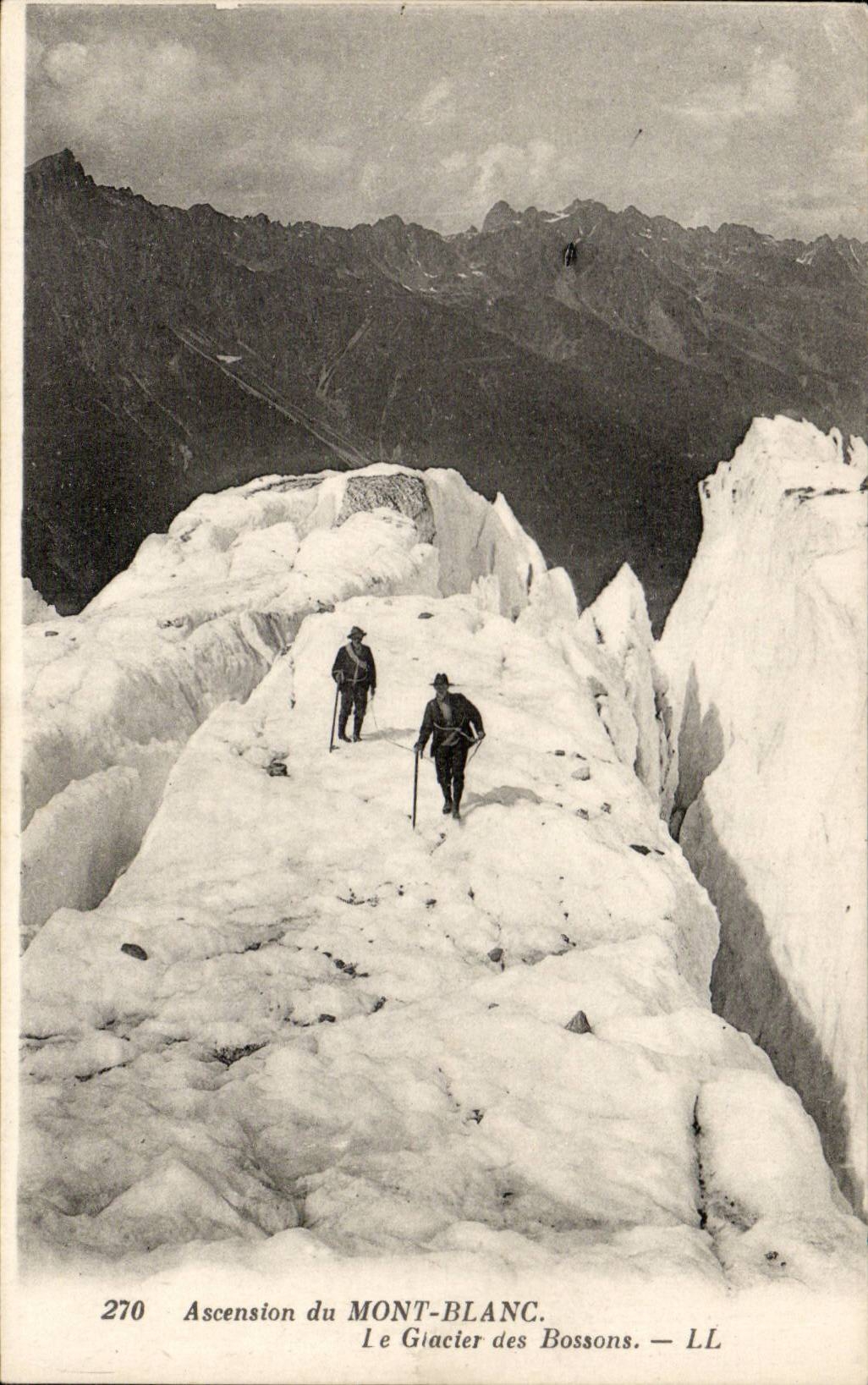 Ascension du Mont Blanc CPA Le glacier des Bossons alpinisme)