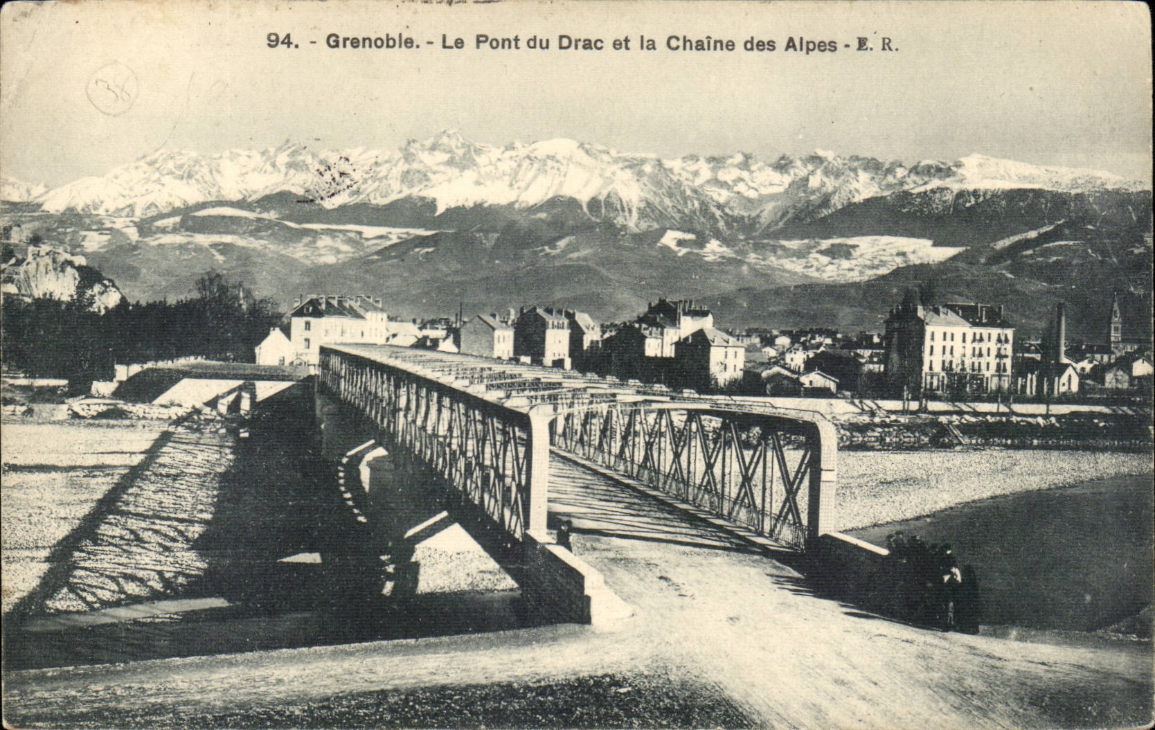Grenoble CPA Le pont du Drac et la chaine des Alpes