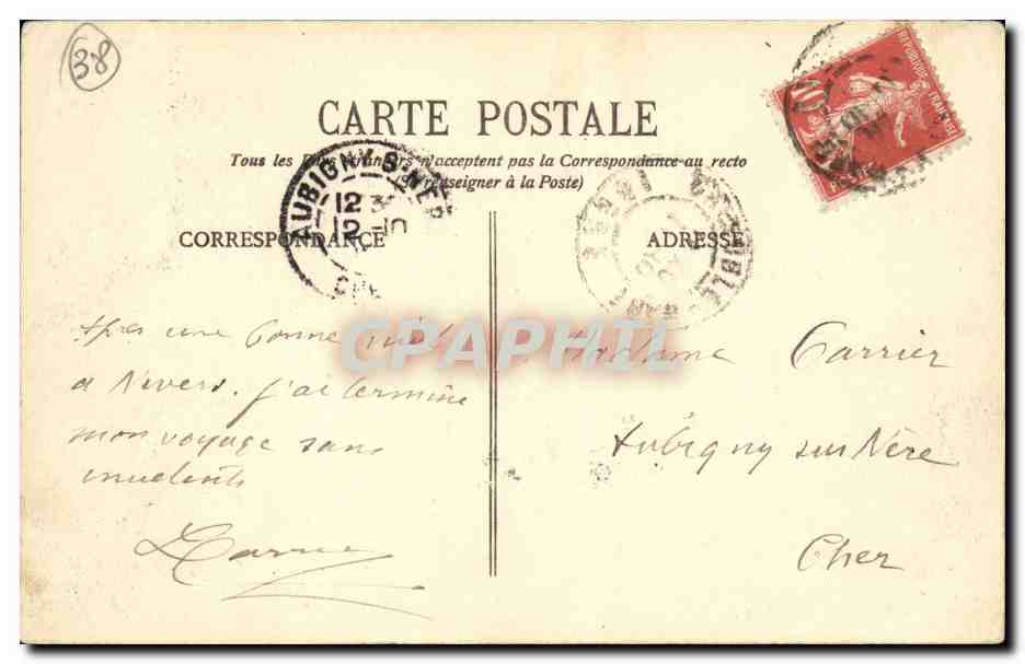 Grenoble CPA Le pont du Drac et la chaine des Alpes — Verso