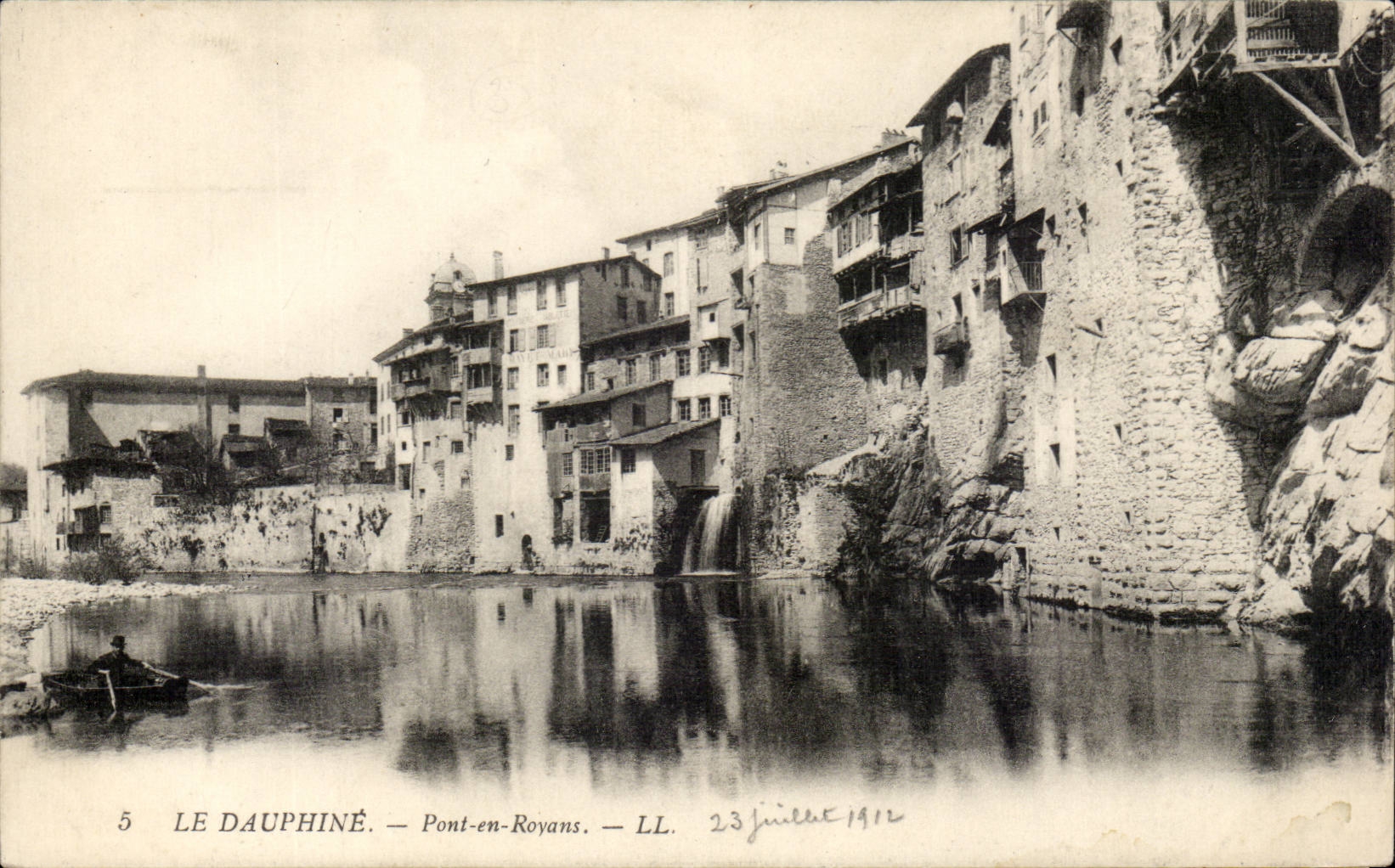 Pont-en-Royans — Vue du pont et des maisons sur le Dauphiné — LL, n°5