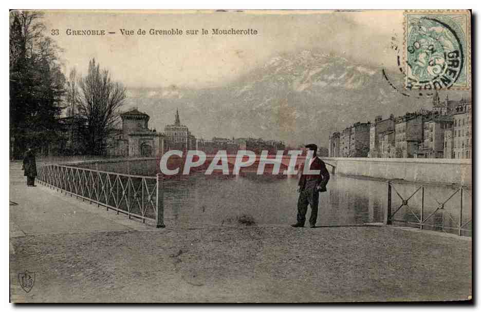 Grenoble — Vue de Grenoble sur le Mouche Roitte — CPAPHIL