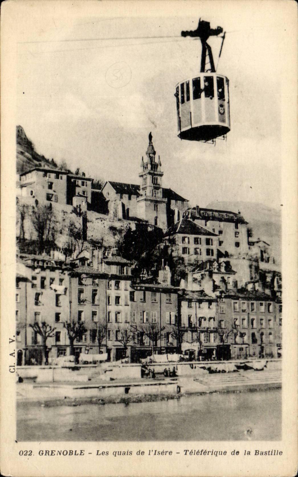 Grenoble — Les quais de l'Isère — Téléférique de la Bastille — CI.A.V. n°022