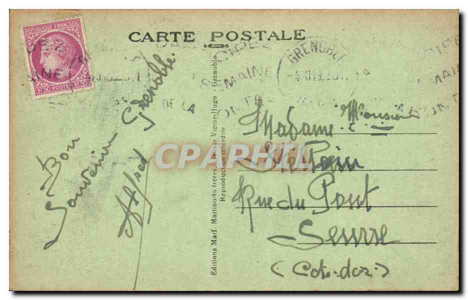 Dauphine CPA Grenoble la citadelle et les chaine des Alpes — Rückseite