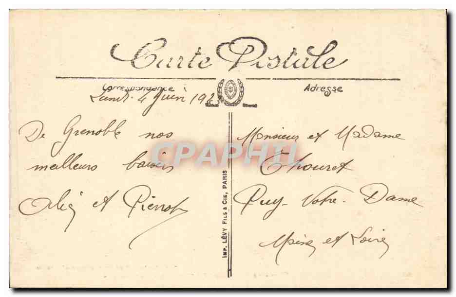 Grenoble — Avenue Alsace-Lorraine et les Alpes — Edit. Barlet, 33, Avenue d'Alsace-Lorraine — Achterkant