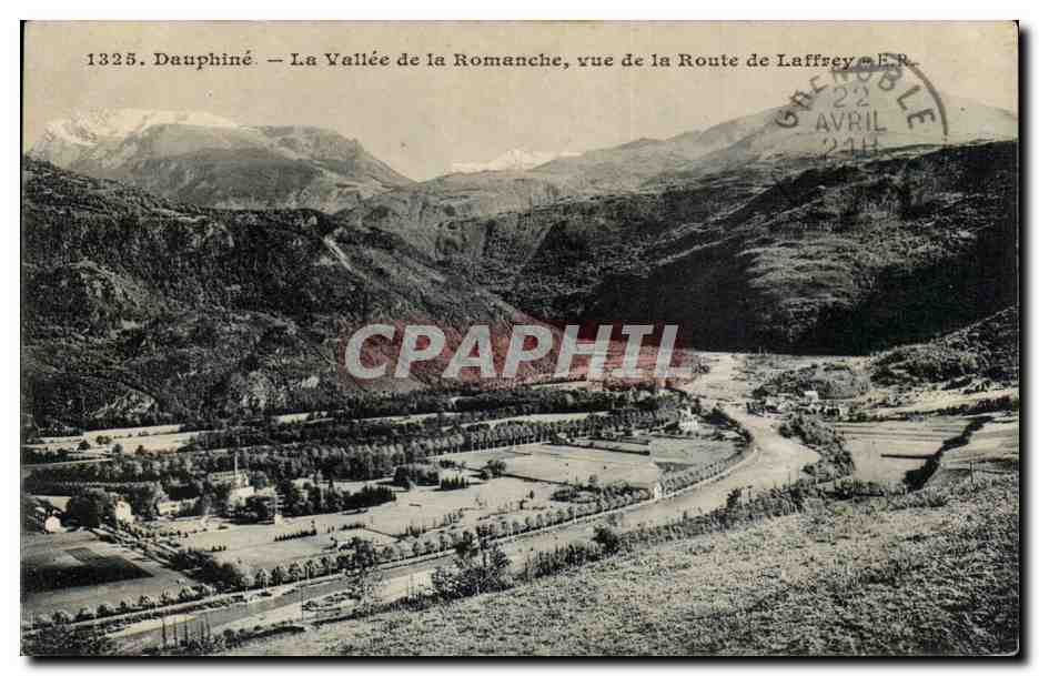 Dauphiné — La Vallée de la Romanche, vue de la Route de Laffrey — éditeur non identifié, n° 1325