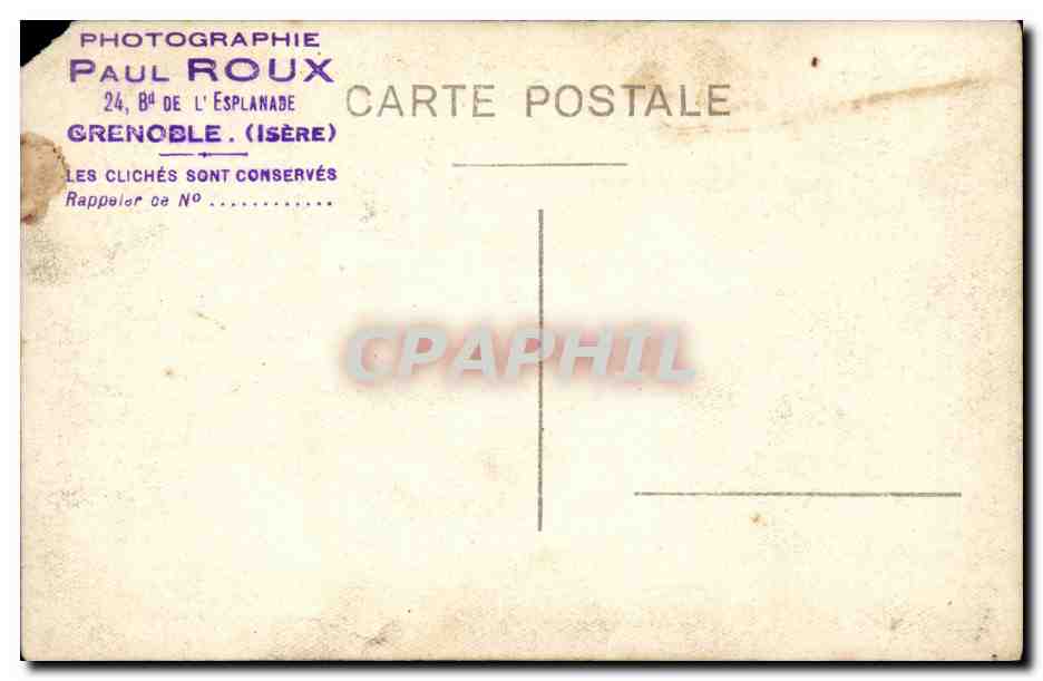 Groupe de soldats — Grenoble — Photographie Paul Roux — Verso