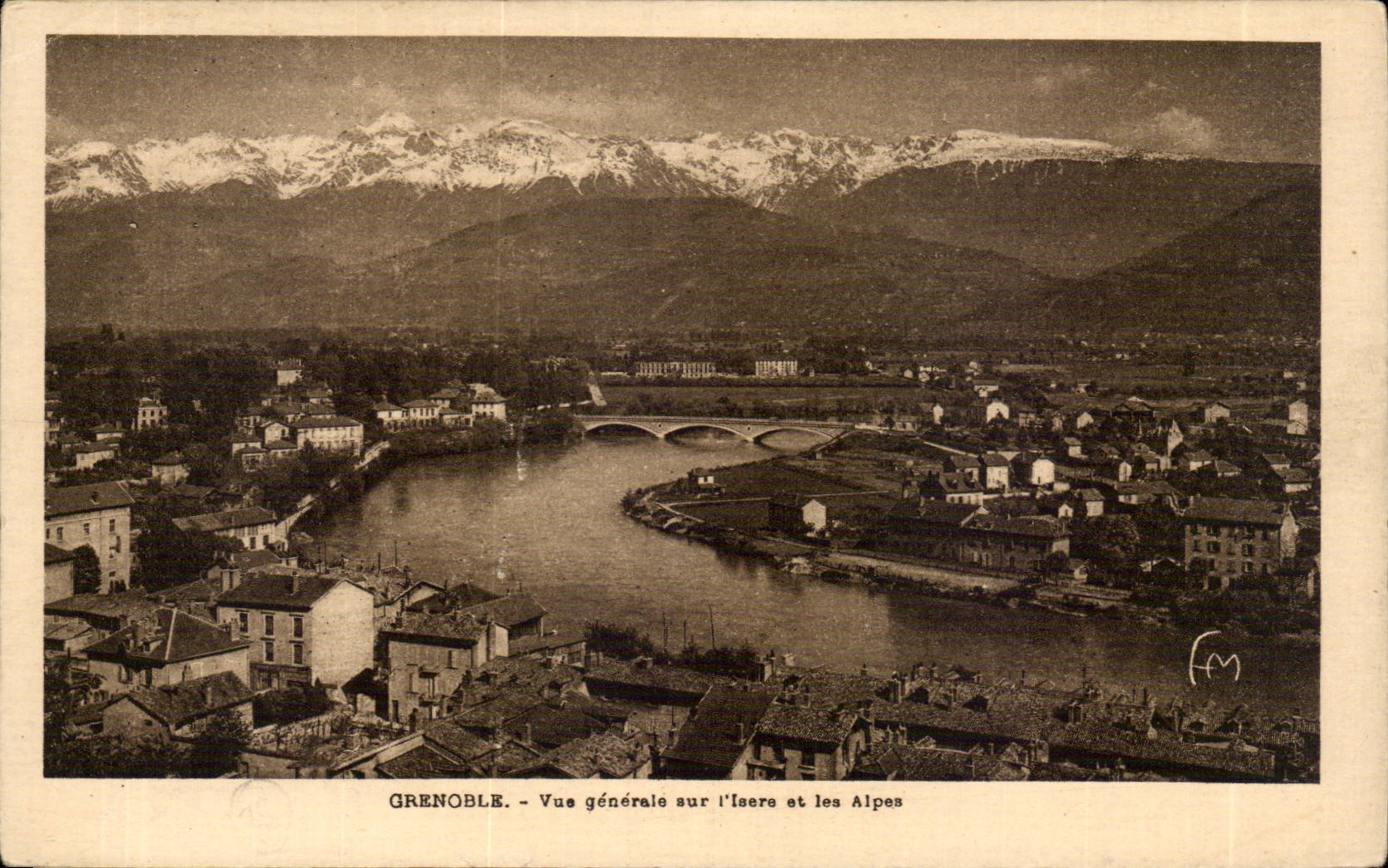 Grenoble CPA Vue generale sur l'Isere et les Alpes