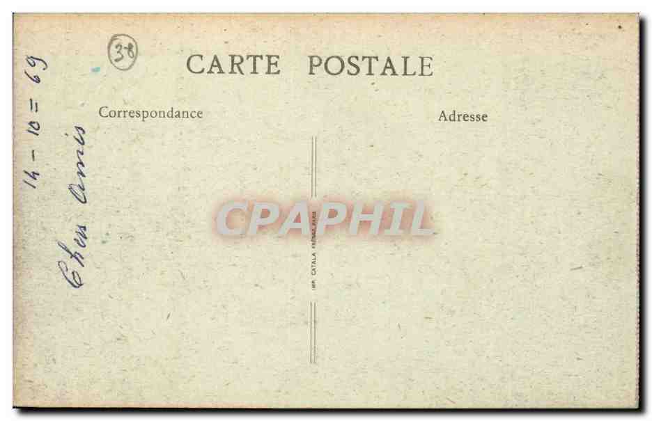 Grenoble CPA Les bords de l'Isere l'ile d'amour et les Alpes — Verso