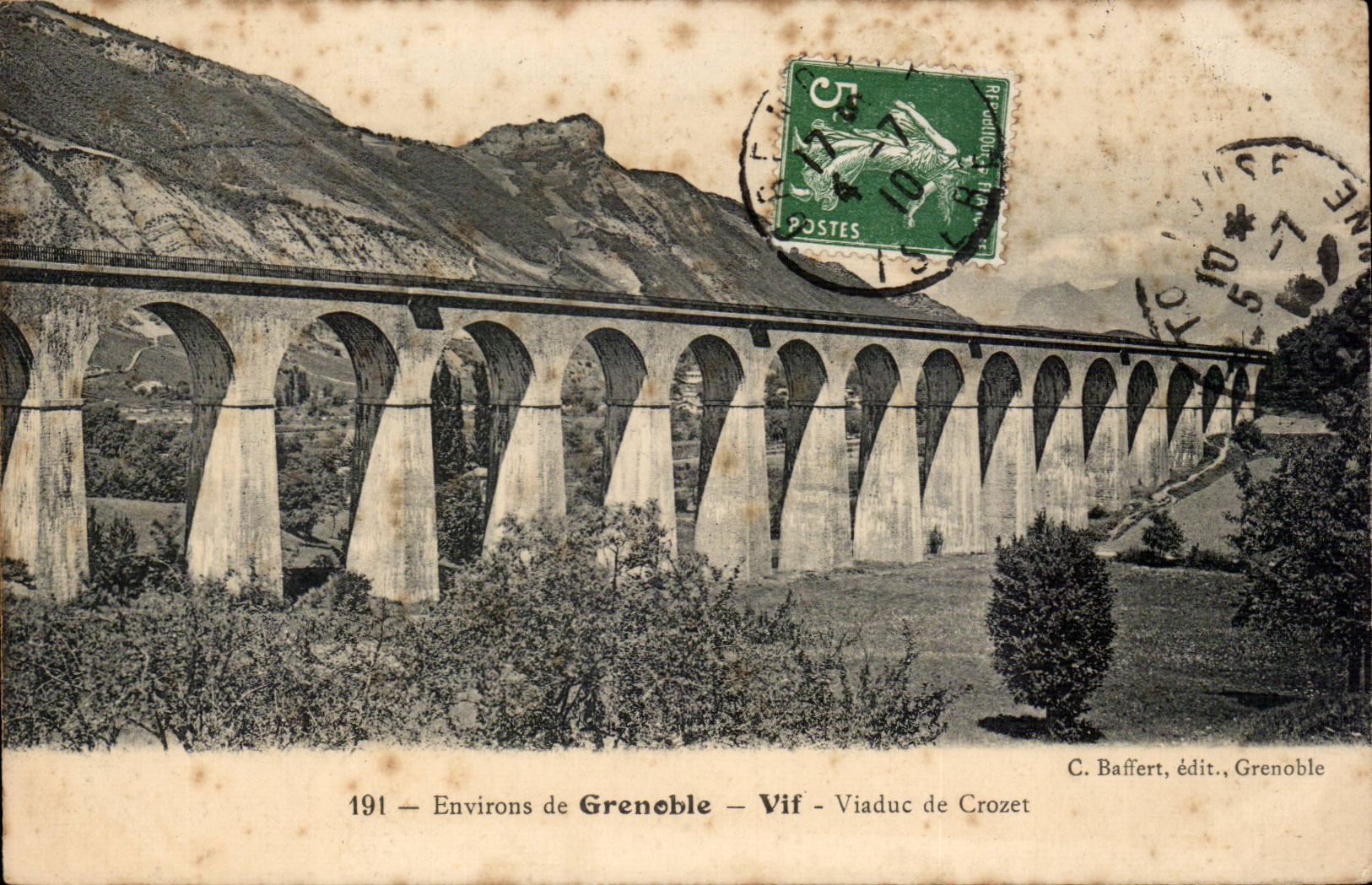 Viaduc de Crozet — Environ de Grenoble — C. Baffert, édit., Grenoble