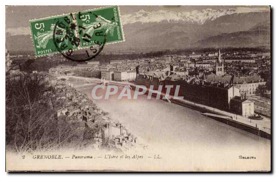 Grenoble CPA Panorama l'Isere et les Alpes