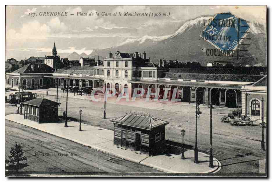Grenoble — Square of the Station and the Mouche­rolle (1906 m.) — C. Ballot, Grenoble