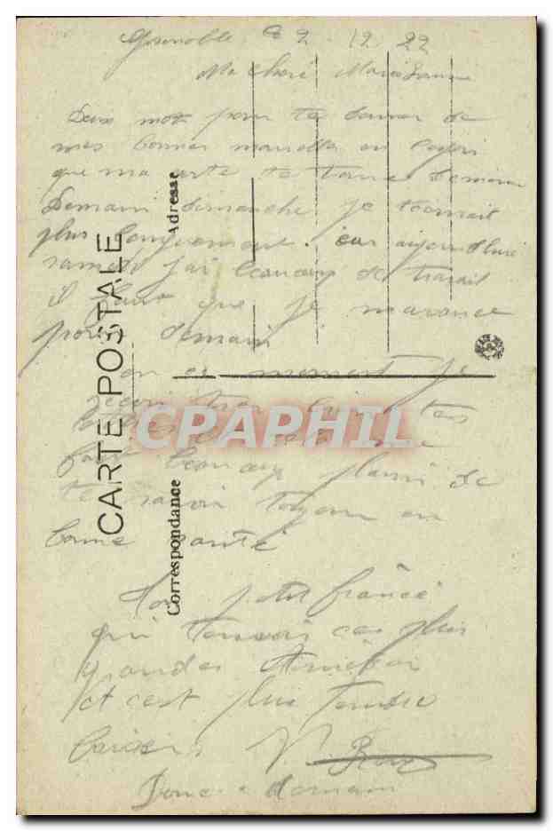 Grenoble — Square of the Station and the Mouche­rolle (1906 m.) — C. Ballot, Grenoble — Back