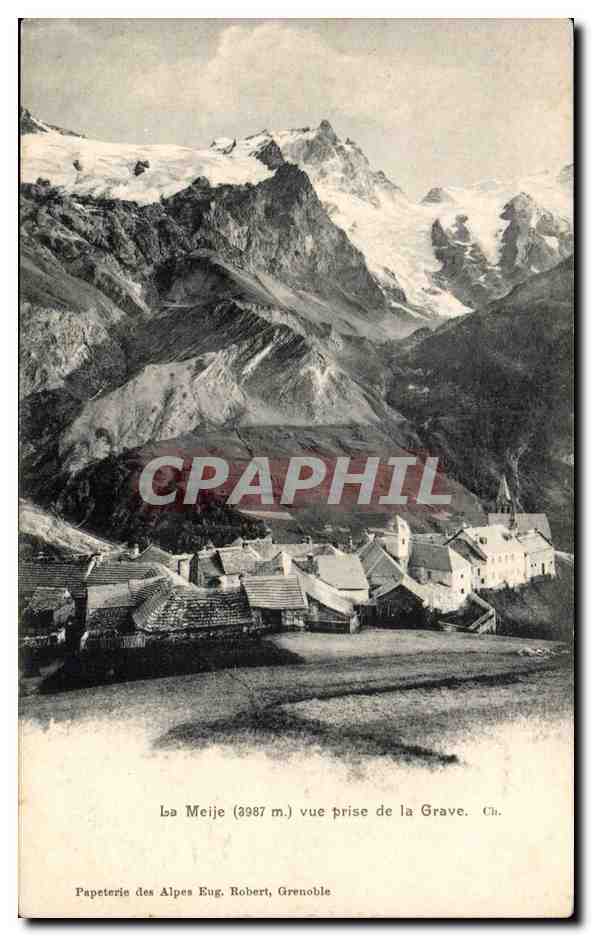 La Meije (3987 m.) vue prise de la Grave — Papeterie des Alpes Eug. Robert, Grenoble