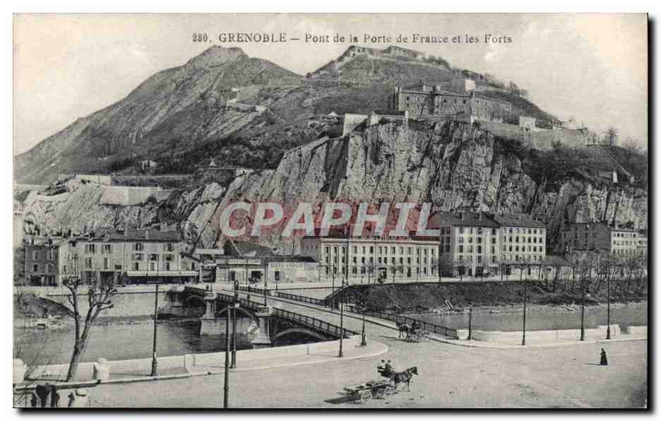 Grenoble CPA Pont de la Porte de France et les forts
