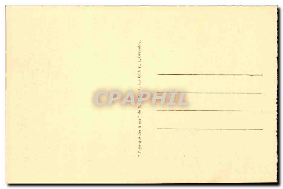 Grenoble, vu de la gare de la Bastille — éditeur 'Paysages des Alpes' de A. Allibert, rue Coll, Grenoble, n° 9.093 — Rückseite