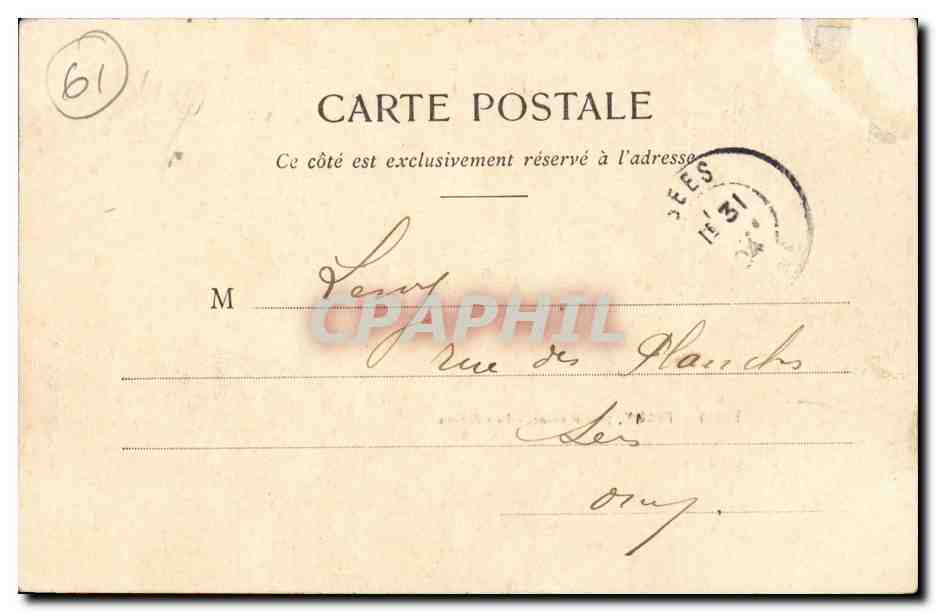 Les Yverteaux pres Briouze CPA Le chateau — Rückseite