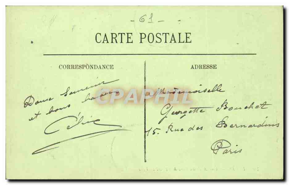 Flers CPA Une allee du parc de l'hotel de ville — Rückseite
