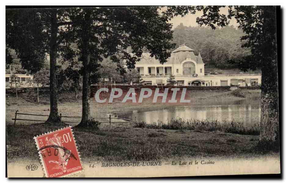 CPA Bagnoles de l'orne Le lac et le casino