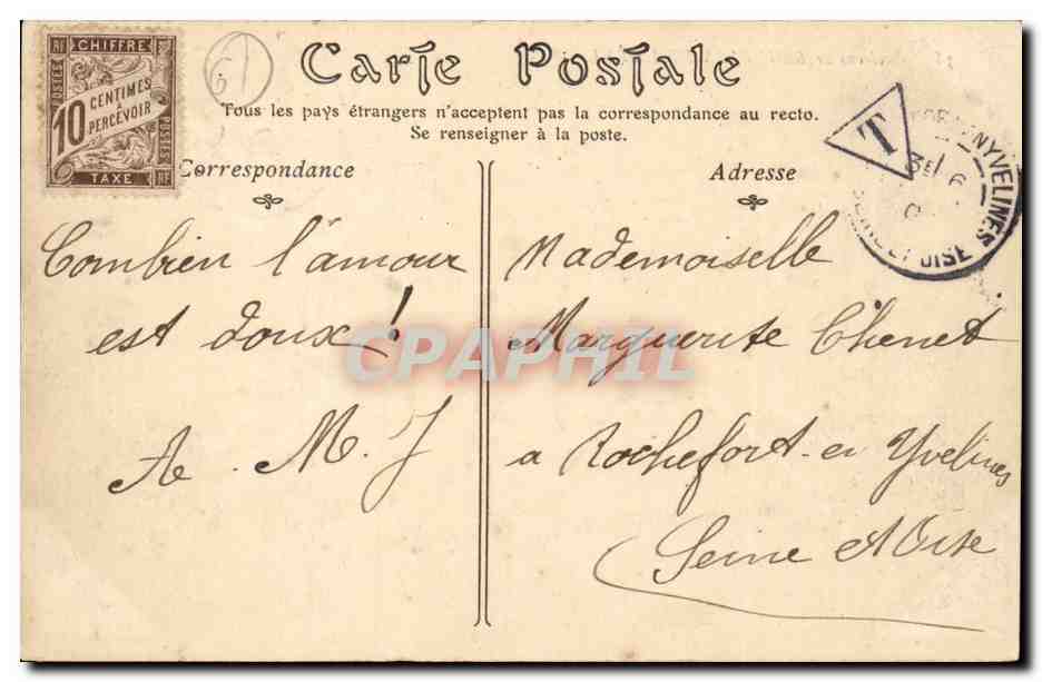 CPA Environs de Bagnoles de l'orne Le chateau de Bois Thibault — Rückseite