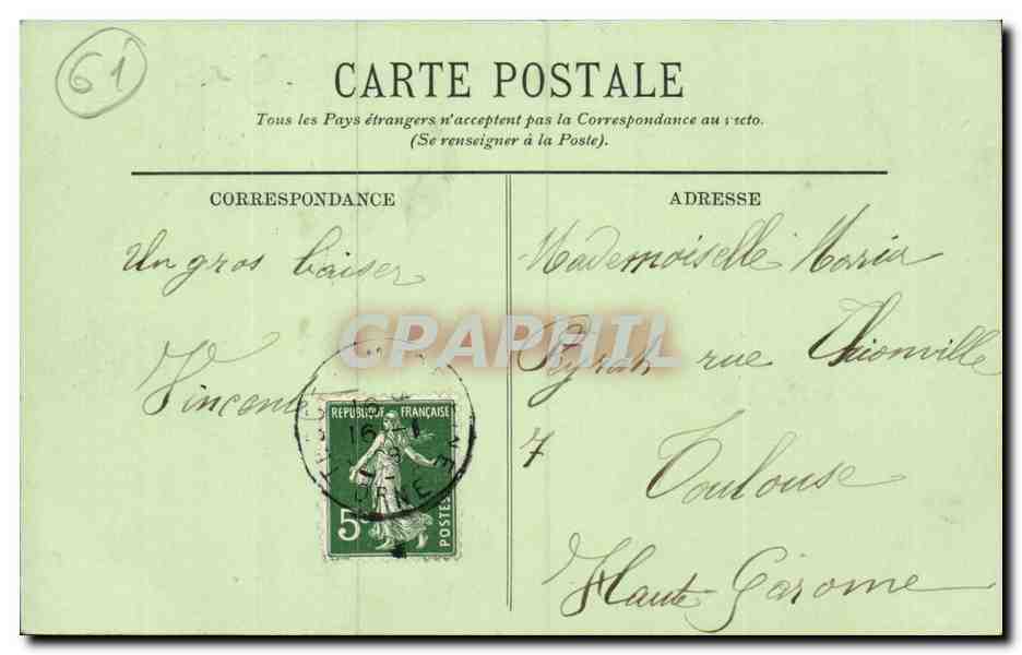 Bagnoles de l'orne CPA Le grand hotel et l'avenue de l'hippodrome — Verso