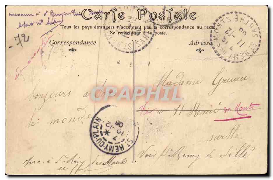 Bagnoles de l'orne CPA Etablissement thermal a l'heure de la musique — Rückseite