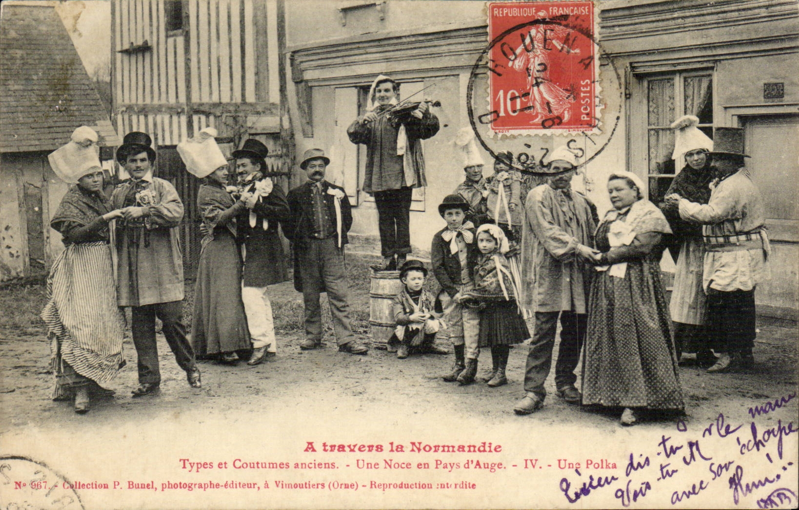Une Noce en Pays d'Auge — Une Polka — Collection P. Bunel, photographie-éditeur, Vimoutiers (Orne) — N° 987