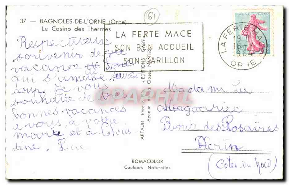 El Casino de los Baños — Bagnoles-de-l'Orne — Ediciones Gaby — Reverso
