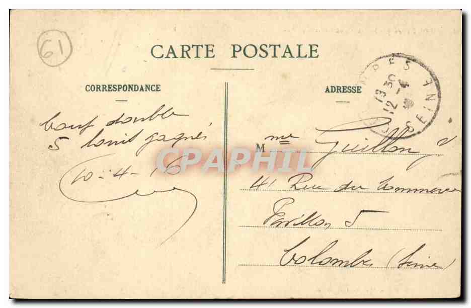 Domfront CPA Eglise Notre Dame sur l'eau — Rückseite
