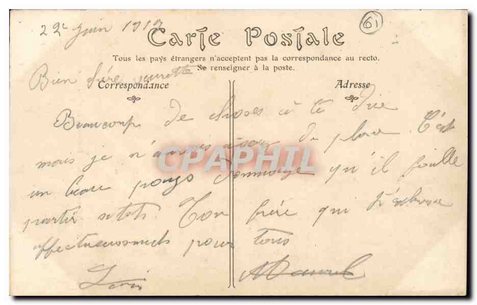 Alencon CPA Grand portail de la cathedrale — Rückseite
