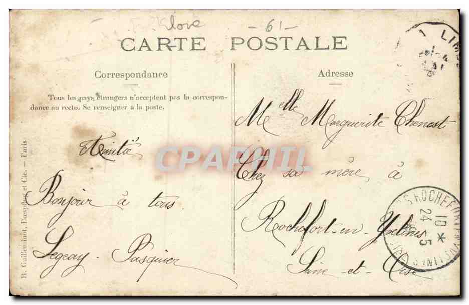 Point d'Alencon CPA  — Rückseite