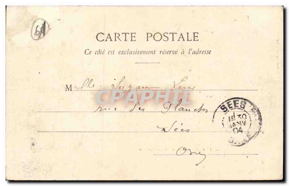 Argentan CPA Hotel de ville et caserne — Rückseite