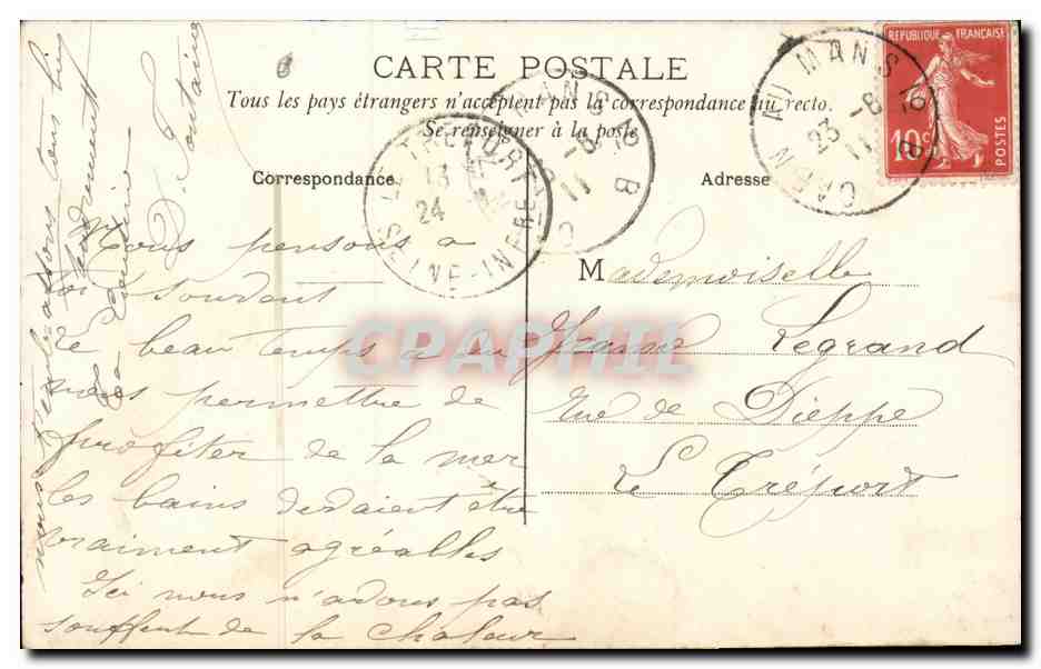 CPA Eventail offert a la duchesse d'Orleans par les royalistes de l'orme 1896 armes de France et d'autriche — Rückseite