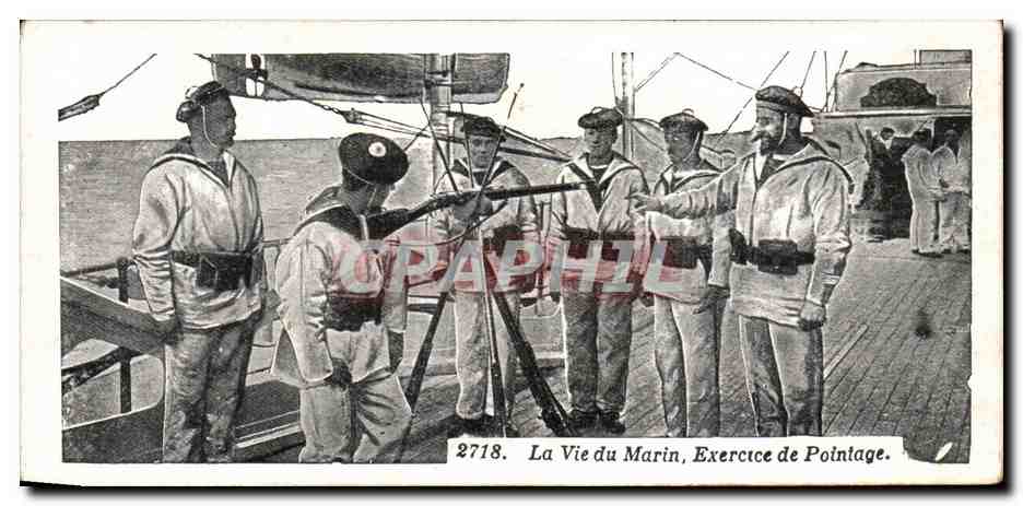 CPA La vie de marin Exercice de pointage (bateau boat ship guerre)