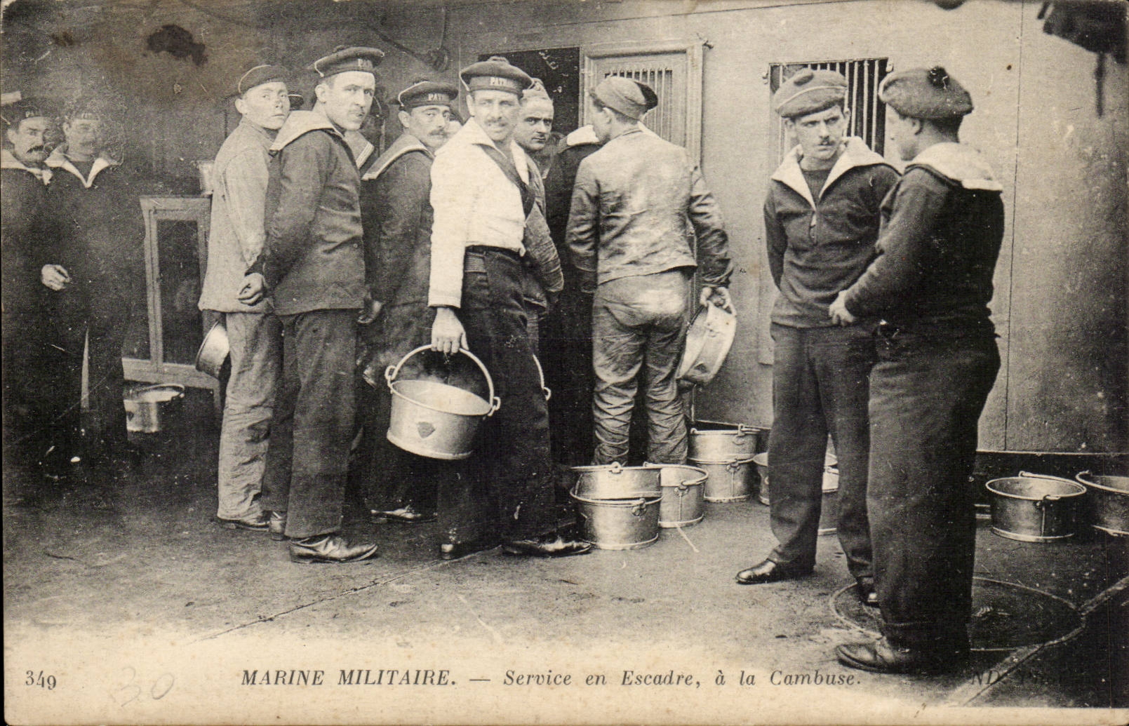Marine Militaire — Service en Escadre, à la Cambuse — INF. PHOT. NEURDEIN ET CIE. — N° 349